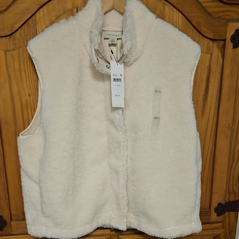 Calvin Klein Collection Cream Fleece Vest